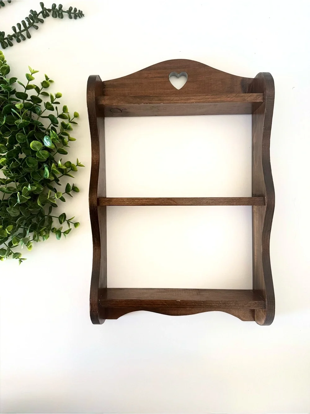 Vintage Wooden Heart Shelf Spice Rack